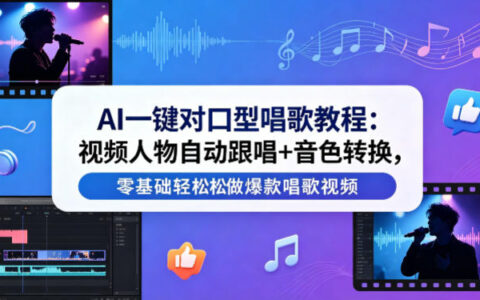 AI一键对口型唱歌教程：视频人物自动跟唱+音色转换，零基础轻松做爆款唱歌视频