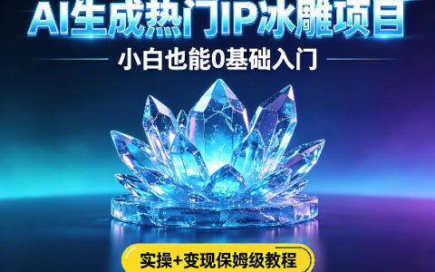 AI生成热门ip冰雕项目，小白也能0基础入门，实操+变现保姆级教程
