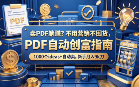 卖PDF躺賺？不用营销不囤货，PDF自动创富指南，1000个ideas+自动卖，新手月入9k刀【原创双语字幕】