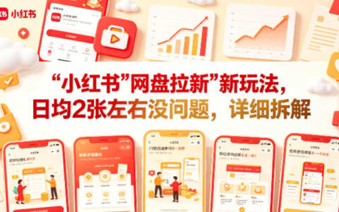 小红书【网盘拉新】新玩法，日均2张左右没问题，详细拆解