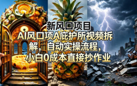 新风口项目AI庇护所视频拆解，自动实操流程，小白0成本直接抄作业