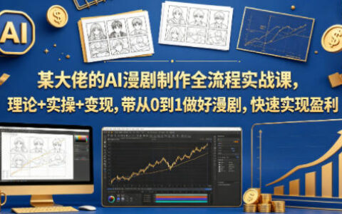 某大佬的AI漫剧制作全流程实战课，理论+实操+变现，带从0到1做好漫剧，快速实现盈利