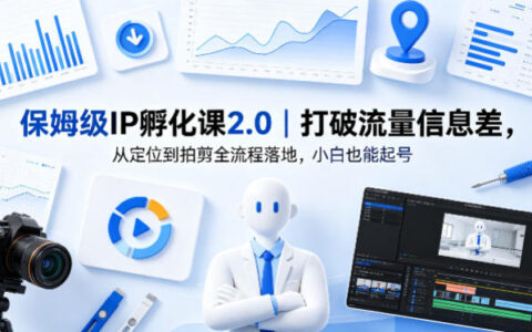 保姆级IP孵化课2.0｜打破流量信息差，从定位到拍剪全流程落地，小白也能起号