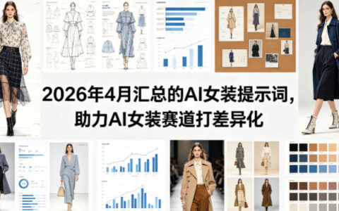 2026年4月汇总的AI女装提示词，助力AI女装赛道打差异化