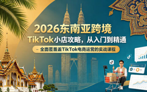 2026东南亚跨境TikTok小店攻略，从入门到精通、全面覆盖TikTok电商运营的实战课程（更新4月）