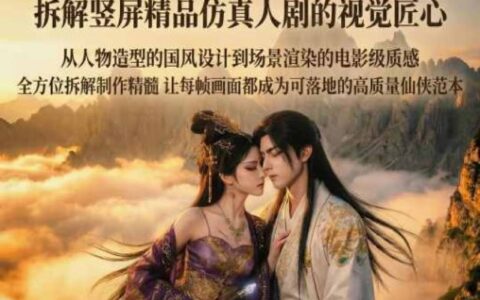 AIGC仿真人《合欢宗》短剧教学，用AIGC解锁缠绵爱恋的全新呈现方式，让跨时空故事创作零门槛、高品质，重构短剧生态