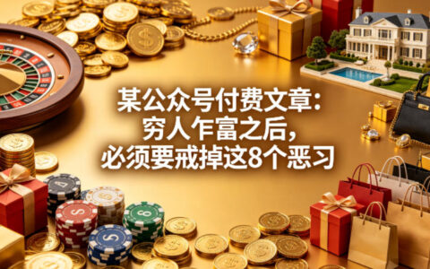 某公众号付费文章：穷人乍富之后，必须要戒掉这8个恶习