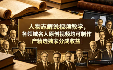 人物志解说视频教学，各领域名人原创视频均可制作丨精选独家分成收益