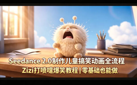 Seedance 2.0制作儿童搞笑动画全流程Zizi打喷嚏爆笑教程｜零基础也能做