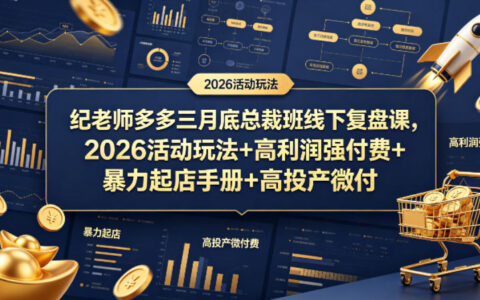 纪老师多多三月底总裁班线下复盘课，2026活动玩法+高利润强付费+暴力起店手册+高投产微付费