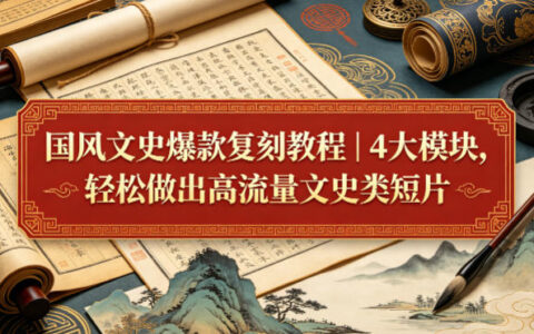 国风文史爆款复刻教程｜4大模块，轻松做出高流量文史类短片