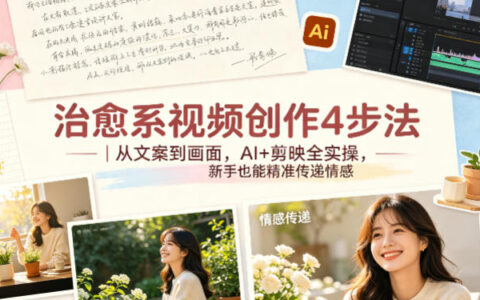 治愈系视频创作4步法｜从文案到画面，AI+剪映全实操，新手也能精准传递情感