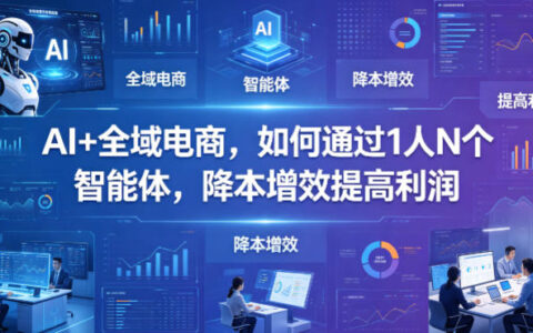 AI+全域电商，如何通过1人N个智能体，降本增效提高利润