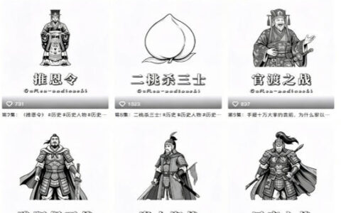 抖音某博主的历史博弈思维短视频实操教学，简单易上手，新手也能拿伙伴计划+精选独家收益