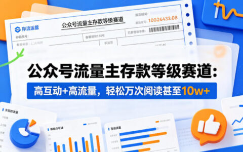 公众号流量主之存款等级赛道，高互动+高流量，轻松达到万次阅读，甚至10w+