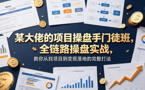 某大佬的项目操盘手门徒班，全链路操盘实战，教你从找项目到变现落地的完整打法