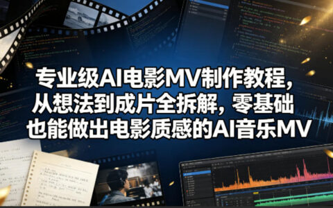 专业级AI电影MV制作教程，从想法到成片全拆解，零基础也能做出电影质感的AI音乐MV