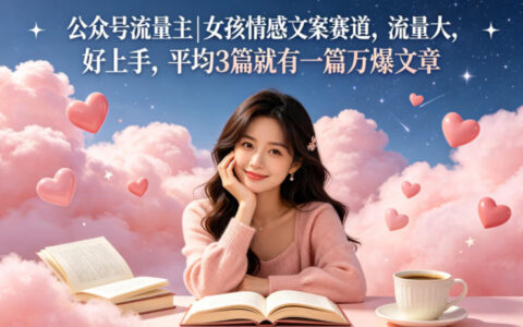 公众号流量主女孩情感文案赛道，流量大，好上手，平均3篇就有一篇万爆文章