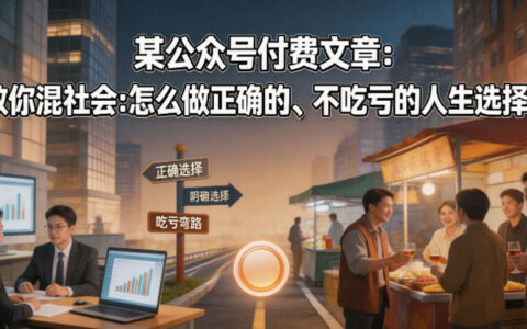 某公众号付费文章：教你混社会：怎么做正确的、不吃亏的人生选择？