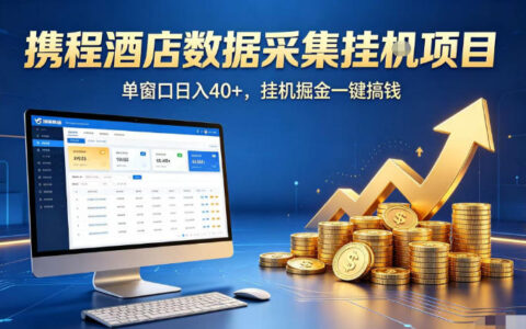 携程酒店全自动浏览掘金项目，稳定可矩阵单窗口收益40+，可批量矩阵放大收益【揭秘】