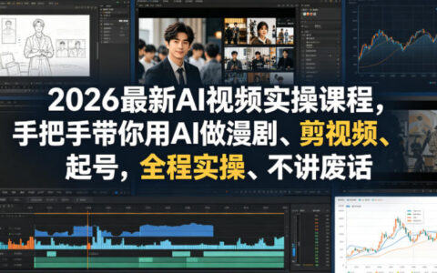2026最新AI视频实操课程，手把手带你用AI做漫剧、剪视频、起号，全程实操、不讲废话
