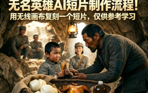 无名英雄AI短片制作流程！用无线画布复刻一个短片，仅供参考学习