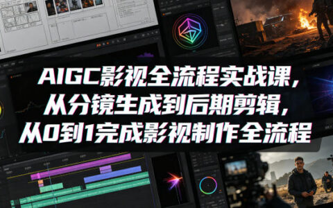 AIGC影视全流程实战课，从分镜生成到后期剪辑，从0到1完成影视制作全流程