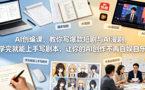 AI创编课，教你写爆款短剧与AI漫剧，学完就能上手写剧本，让你的AI创作不再自娱自乐