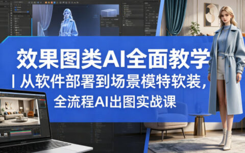 效果图类AI全面教学｜从软件部署到场景模特软装，全流程AI出图实战课