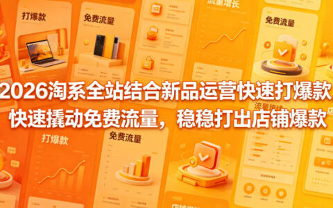 2026淘系全站结合新品运营快速打爆款，快速撬动免费流量，稳稳打出店铺爆款（更新5月12日）
