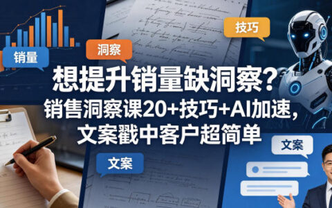 想提升销量缺洞察？销售洞察课20+技巧+AI加速，文案戳中客户超简单【原创双语字幕】