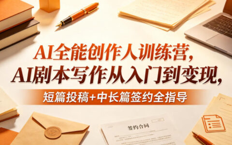 AI全能创作人训练营，AI剧本写作从入门到变现，短篇投稿+中长篇签约全指导
