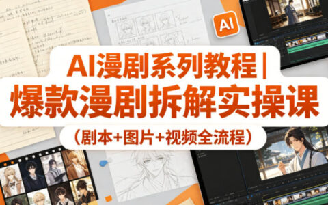 AI漫剧系列教程｜爆款漫剧拆解实操课（剧本+图片+视频全流程）