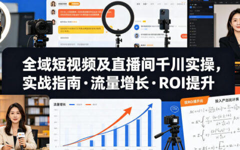 全域短视频及直播间千川实操，实战指南·流量增长·ROI提升