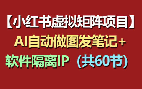 小红书虚拟矩阵项目：软件隔离IP+AI自动做图发笔记（共60节）