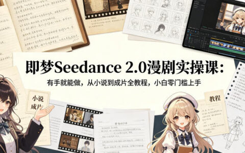 即梦Seedance 2.0漫剧实操课：有手就能做，从小说到成片全教程，小白零门槛上手