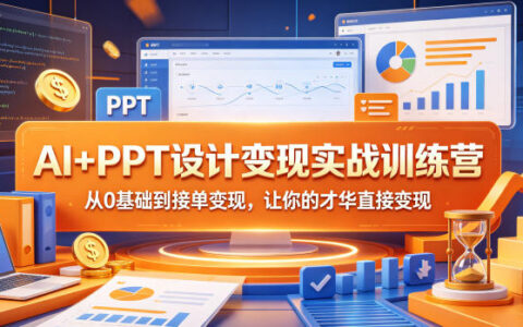 AI+PPT设计变现实战训练营，从0基础到接单变现，让你的才华直接变现