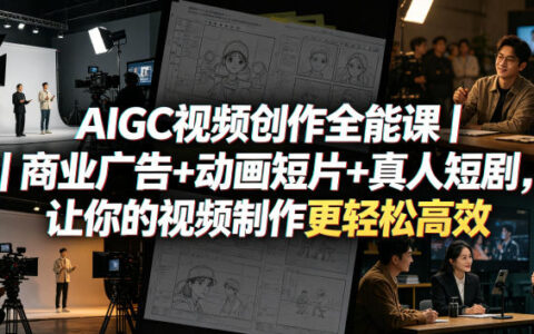 AIGC视频创作全能课｜商业广告+动画短片+真人短剧，让你的视频制作更轻松高效