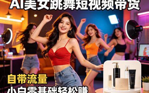 AI美女跳舞短视频带货：自带流量，小白零基础轻松賺，详细拆解