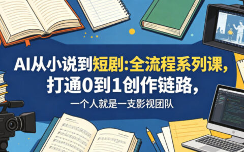 AI从小说到短剧全流程系列课，打通0到1创作链路，一个人就是一支影视团队