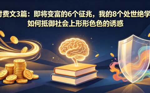 付费文3篇：即将变富的6个征兆，我的8个处世绝学，如何抵御社会上形形色色的诱惑