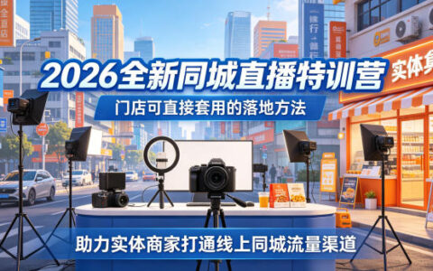 2026全新同城直播特训营，门店可直接套用的落地方法，助力实体商家打通线上同城流量渠道