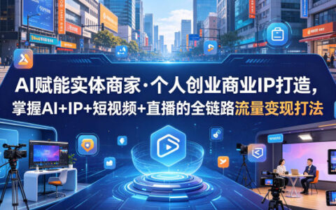 AI赋能实体商家·个人创业商业IP打造，掌握AI+IP+短视频+直播的全链路流量变现打法