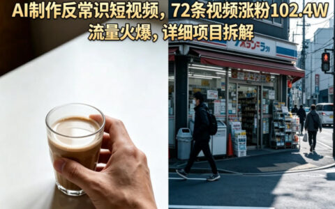 AI制作反常识短视频，72条视频涨粉102.4W，流量火爆，详细项目拆解