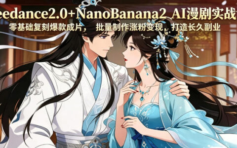 Seedance2.0+NanoBanana2 AI漫剧实战课，零基础复刻爆款成片涨粉变现，打造长久副业收益