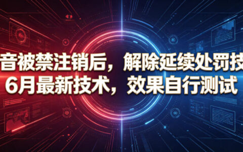 抖音被禁注销后，解除延续处罚技术，6月最新技术，效果自行测试