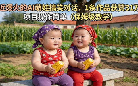最近爆火的AI萌娃搞笑对话，1条作品获赞31W，项目操作简单（保姆级教学）