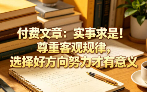 付费文章：实事求是！尊重客观规律，选择好方向努力才有意义