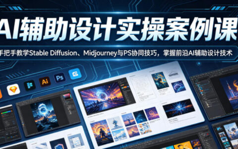 AI辅助设计实操案例课，手把手教学Stable Diffusion、Midjourney与PS协同技巧，掌握前沿AI辅助设计技术