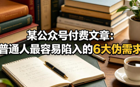 某公众号付费文章：普通人最容易陷入的6大伪需求